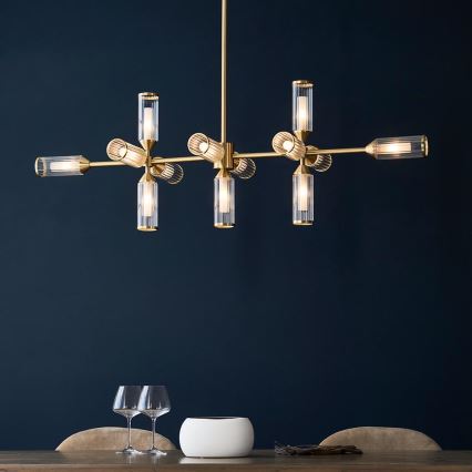 Endon 106259 - Hanglamp met vaste pendel TOUR 13xG9/3W/230V messing
