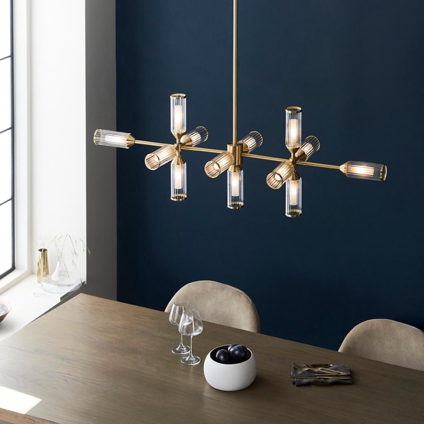 Endon 106259 - Hanglamp met vaste pendel TOUR 13xG9/3W/230V messing