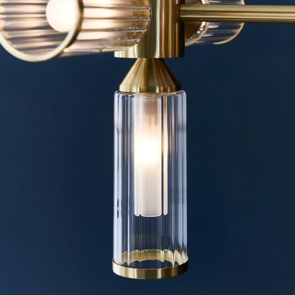 Endon 106259 - Hanglamp met vaste pendel TOUR 13xG9/3W/230V messing