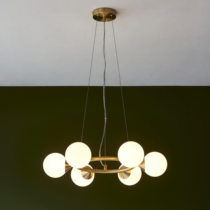 Endon 106390 - Hanglamp OTIS aan kabel 6xG9/3W/230V goudkleurig