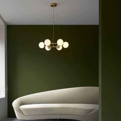 Endon 106390 - Hanglamp OTIS aan kabel 6xG9/3W/230V goudkleurig