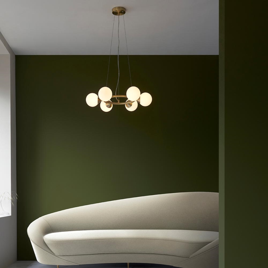 Endon 106390 - Hanglamp OTIS aan kabel 6xG9/3W/230V goudkleurig