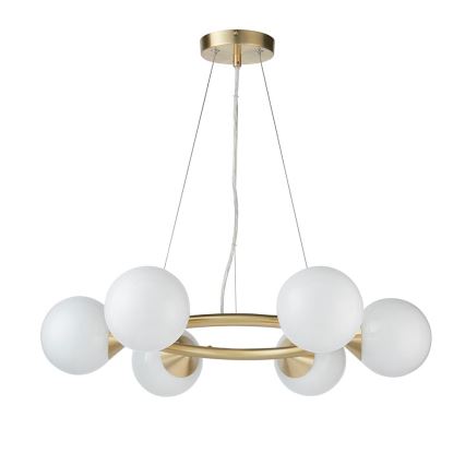 Endon 106390 - Hanglamp OTIS aan kabel 6xG9/3W/230V goudkleurig