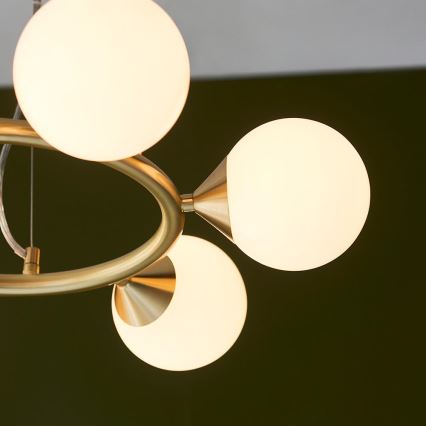 Endon 106390 - Hanglamp OTIS aan kabel 6xG9/3W/230V goudkleurig