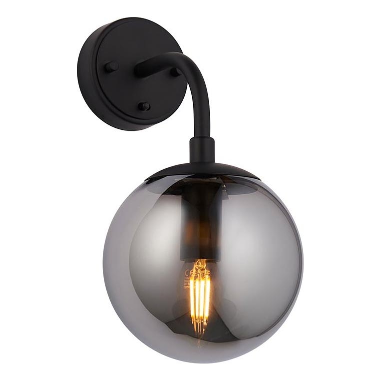 Endon 106664 - Wandlamp ONTARIO 1xE14/7W/230V zwart/gerookt