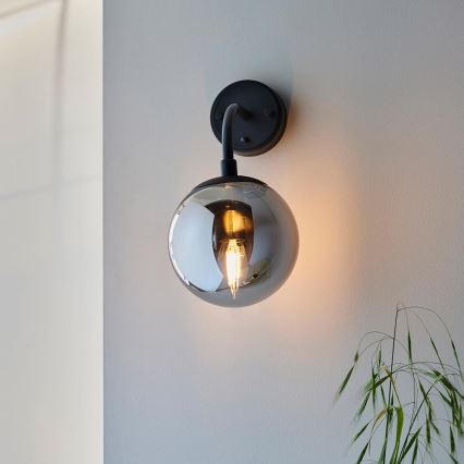 Endon 106664 - Wandlamp ONTARIO 1xE14/7W/230V zwart/gerookt
