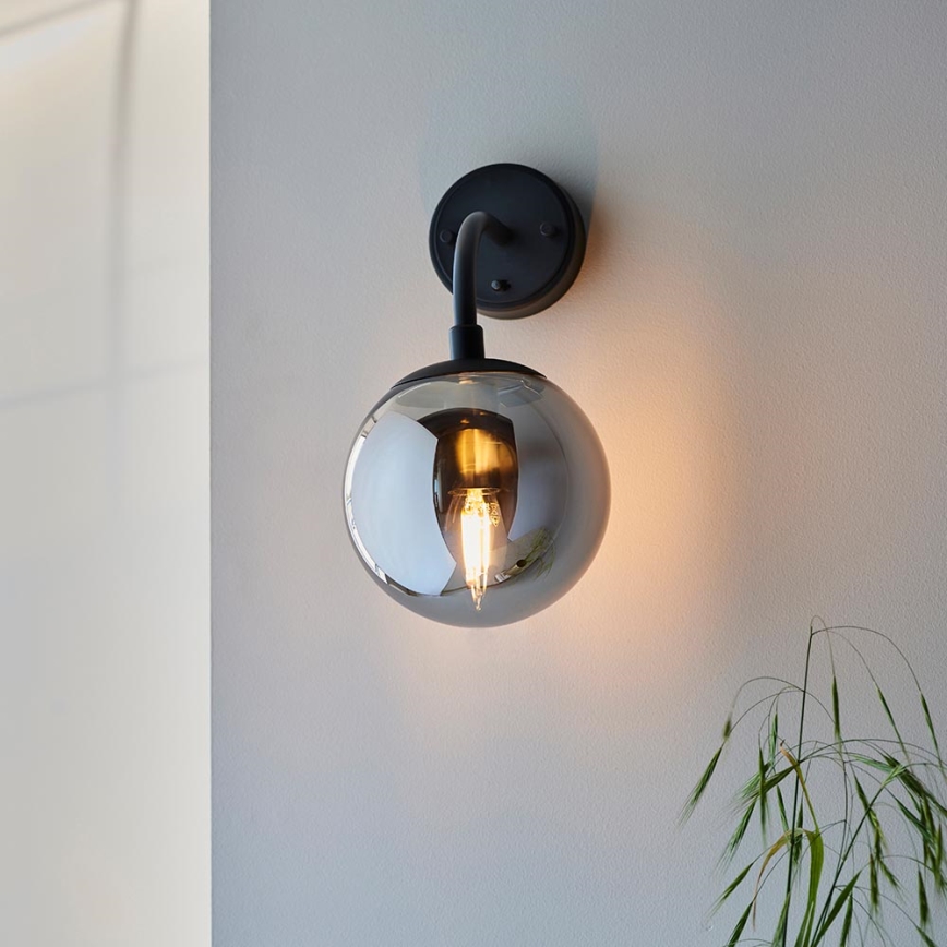 Endon 106664 - Wandlamp ONTARIO 1xE14/7W/230V zwart/gerookt