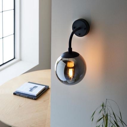 Endon 106664 - Wandlamp ONTARIO 1xE14/7W/230V zwart/gerookt