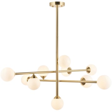 Endon 106754 - OTIS kroonluchter op stang, 10x G9/5W/230V, goudkleurig