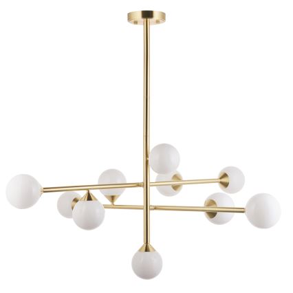 Endon 106754 - OTIS kroonluchter op stang, 10x G9/5W/230V, goudkleurig