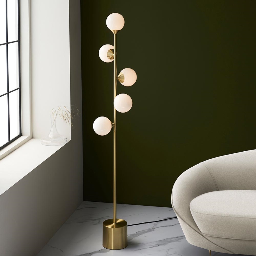 Endon 106756 - Vloerlamp OTIS 5xG9/3W/230V goudkleurig