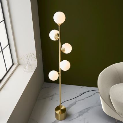 Endon 106756 - Vloerlamp OTIS 5xG9/3W/230V goudkleurig