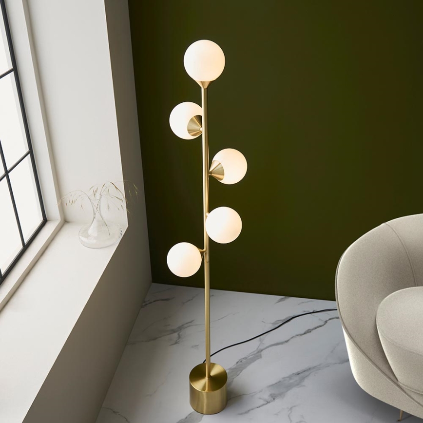 Endon 106756 - Vloerlamp OTIS 5xG9/3W/230V goudkleurig
