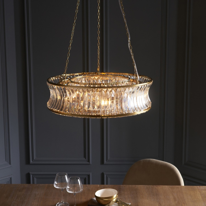 Endon 106811 - Gouden kroonluchter aan ketting 6xE14/6W/230V