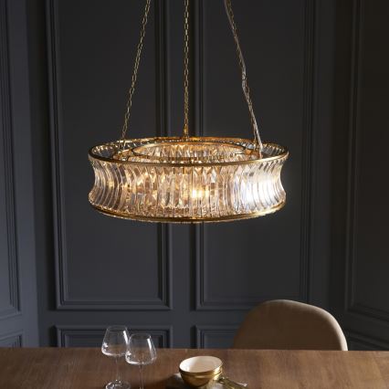 Endon 106811 - Gouden kroonluchter aan ketting 6xE14/6W/230V