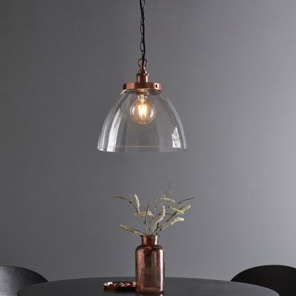 Endon 106895 - Koperen hanglamp aan ketting HANSEN 1xE27/10W/230V