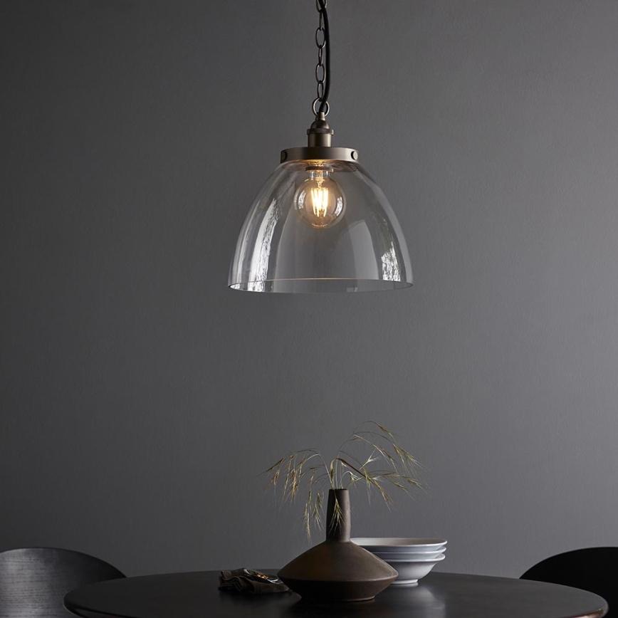Endon 106896 - Kroonluchter met ketting HANSEN 1xE27/10W/230V mat chroom