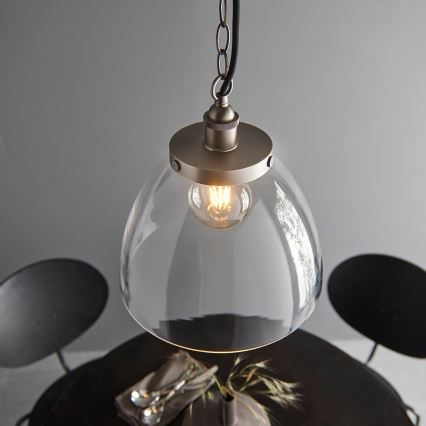 Endon 106896 - Kroonluchter met ketting HANSEN 1xE27/10W/230V mat chroom