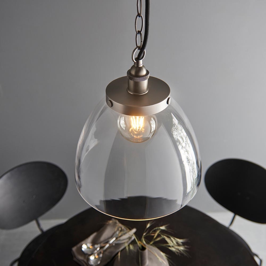 Endon 106896 - Kroonluchter met ketting HANSEN 1xE27/10W/230V mat chroom