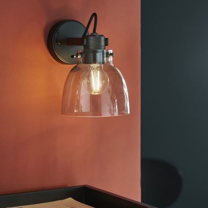 Endon 107011 - URBAN wandspot 1xE27/10W/230V zwart/rookzwart