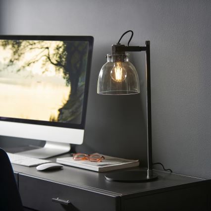 Endon 107012 - Tafellamp URBAN 1xE27/10W/230V zwart/rookzwart