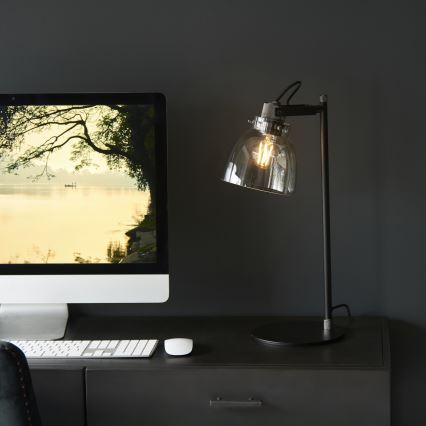 Endon 107012 - Tafellamp URBAN 1xE27/10W/230V zwart/rookzwart