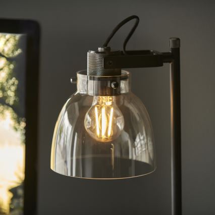 Endon 107012 - Tafellamp URBAN 1xE27/10W/230V zwart/rookzwart