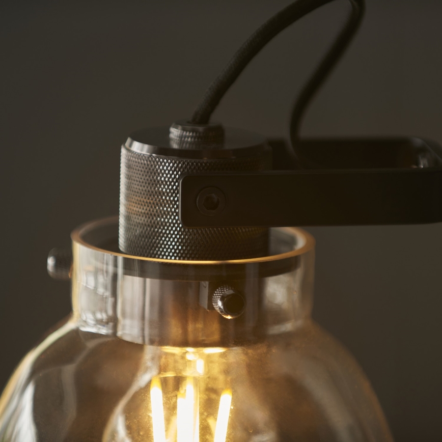 Endon 107012 - Tafellamp URBAN 1xE27/10W/230V zwart/rookzwart