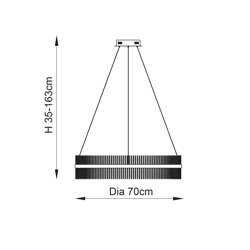 Endon 107108 - LED-hanglamp aan kabel LED/56W/230V 3000K glanzend chroom
