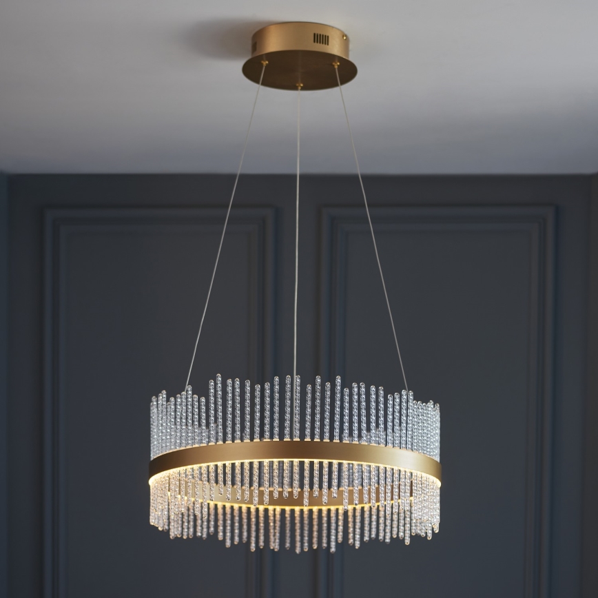 Endon 107671 - Dimbare LED hanglamp aan een koord ADRIEL LED/41W/230V 3000K diameter 51 cm goud/doorzichtig