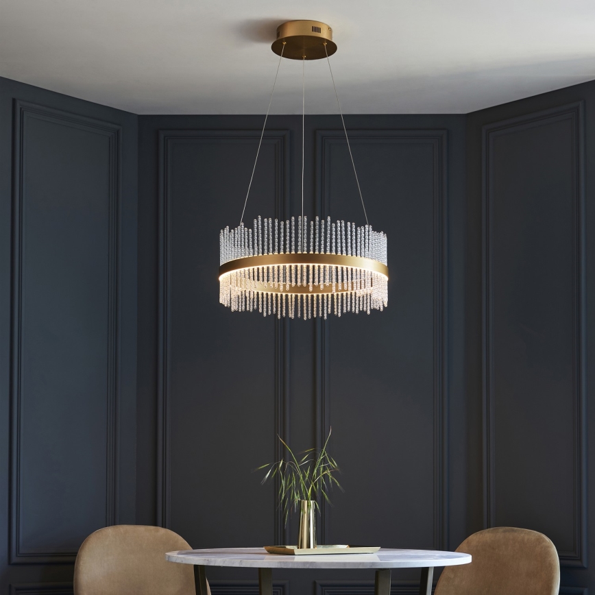 Endon 107671 - Dimbare LED hanglamp aan een koord ADRIEL LED/41W/230V 3000K diameter 51 cm goud/doorzichtig