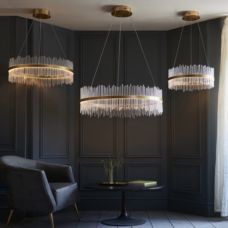 Endon 107671 - Dimbare LED hanglamp aan een koord ADRIEL LED/41W/230V 3000K diameter 51 cm goud/doorzichtig