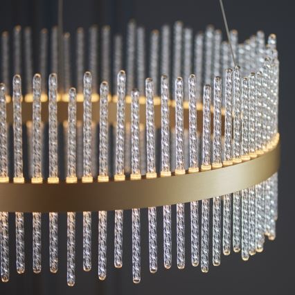 Endon 107671 - Dimbare LED hanglamp aan een koord ADRIEL LED/41W/230V 3000K diameter 51 cm goud/doorzichtig