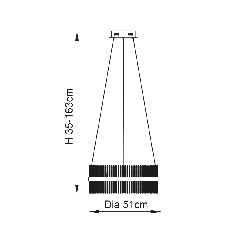 Endon 107671 - Dimbare LED hanglamp aan een koord ADRIEL LED/41W/230V 3000K diameter 51 cm goud/doorzichtig