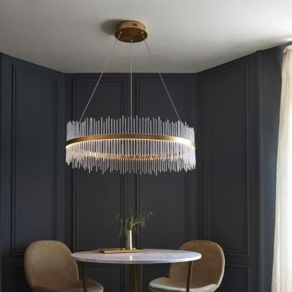 Endon 107672 - LED dimbare pendellamp aan kabel ADRIEL LED/83W/230V 3000K Ø 89 cm goud/helder