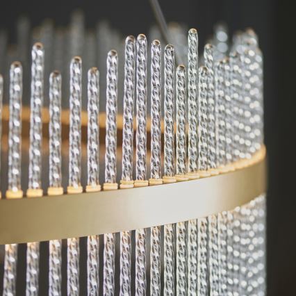 Endon 107672 - LED dimbare pendellamp aan kabel ADRIEL LED/83W/230V 3000K Ø 89 cm goud/helder