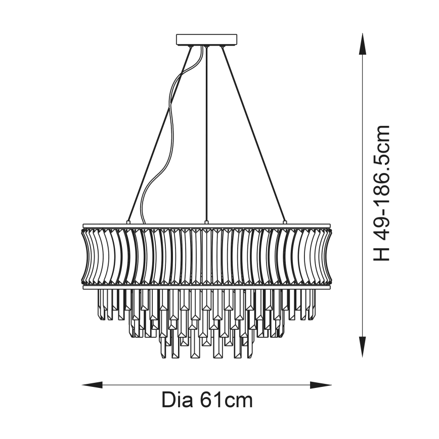 Endon 107785 - Kroonluchter met kabel 9xE14/6W/230V messing