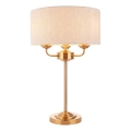 Endon 110721 - Tafellamp HIGHCLERE 3xE14/18W/230V beige/messing diameter 32 cm