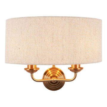 Endon 110726 - Wandlamp HIGHCLERE 2xE14/40W/230V beige/messing