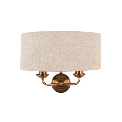 Endon 110726 - Wandlamp HIGHCLERE 2xE14/40W/230V beige/messing