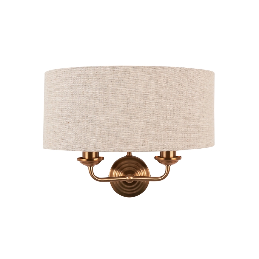 Endon 110726 - Wandlamp HIGHCLERE 2xE14/40W/230V beige/messing