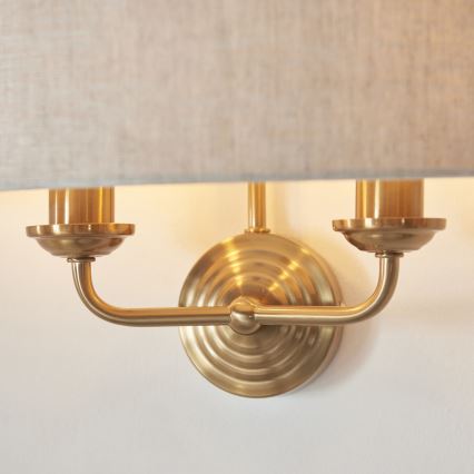 Endon 110726 - Wandlamp HIGHCLERE 2xE14/40W/230V beige/messing