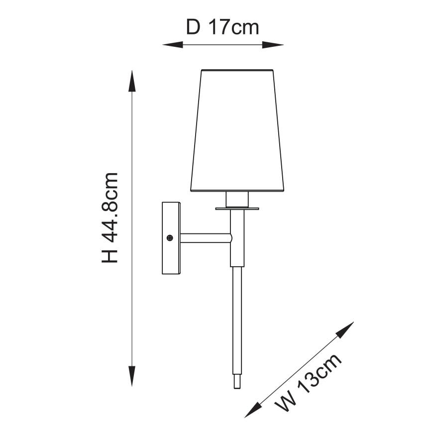 Endon 110738 - Wandlamp 1xE14/6W/230V wit/goud