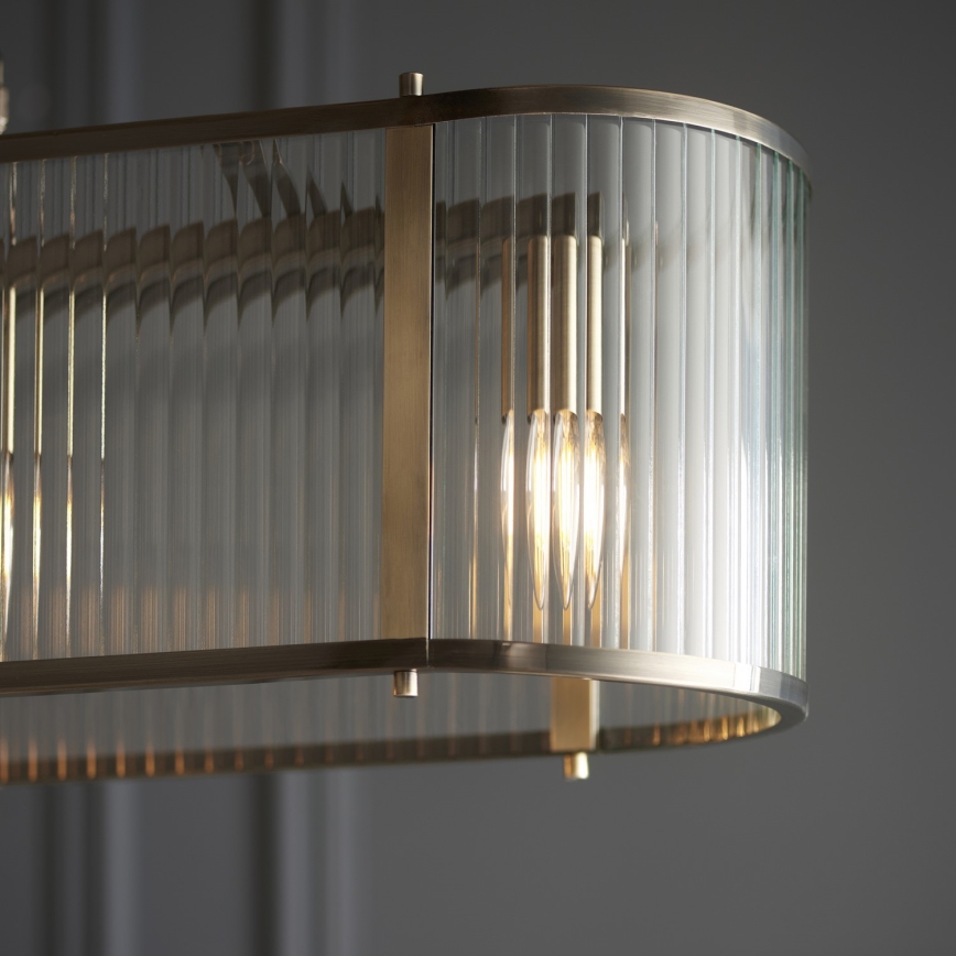 Endon 110945 - Hanglamp aan een ketting RIDGETON 4xE14/6W/230V messing/doorzichtig