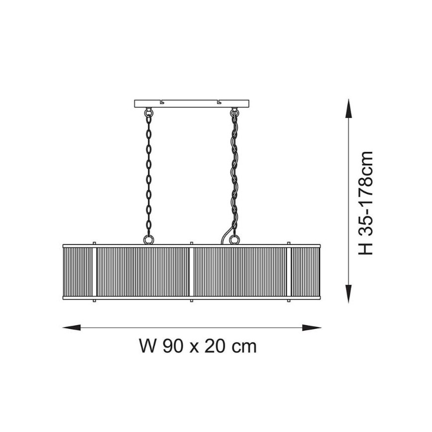 Endon 110945 - Hanglamp aan een ketting RIDGETON 4xE14/6W/230V messing/doorzichtig