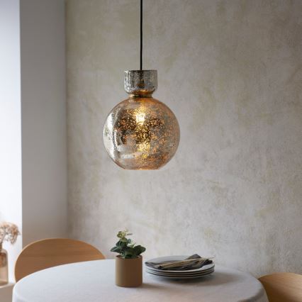 Endon 111336 - Hanglamp aan snoer 1xE27/10W/230V goud/rookzwart