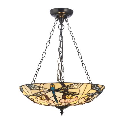 Endon 111869 - Kroonluchter aan ketting Tiffany ASHTON 3xE27/10W/230V Ø 45 cm