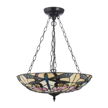 Endon 111869 - Kroonluchter aan ketting Tiffany ASHTON 3xE27/10W/230V Ø 45 cm