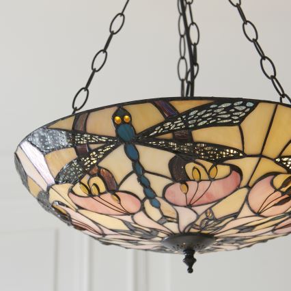 Endon 111869 - Kroonluchter aan ketting Tiffany ASHTON 3xE27/10W/230V Ø 45 cm