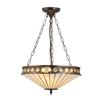 Endon 111870 - Kroonluchter aan ketting Tiffany FARGO 3xE27/10W/230V diam. 41,5 cm